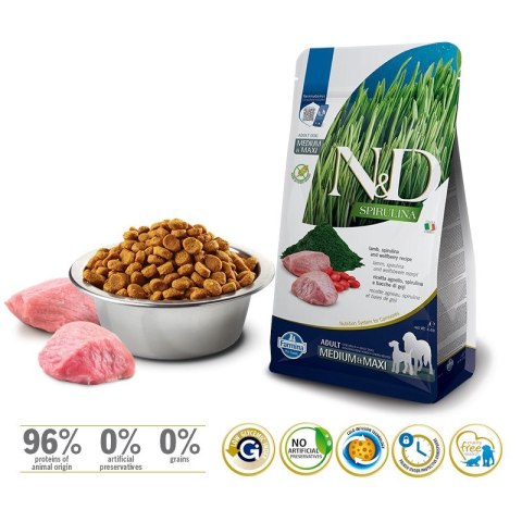 FARMINA N&D Spirulina Lamb Adult Medium&Maxi - sucha karma dla psa - 7 kg FARMINA N&D Spirulina Lamb Adult Medium&Maxi - sucha karma dla psa - 7 kg