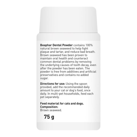 BEAPHAR Dental Proszek z brunatnic do jamy ustnej - 75 g