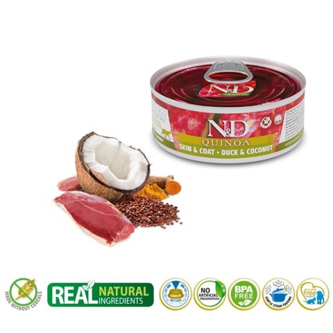 FARMINA N&D Cat Quinoa Duck&Coconut Adult - mokra karma dla kota - 70 g