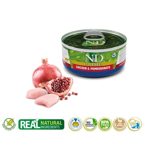 FARMINA N&D Prime Chicken & Pomegranate Adult - mokra karma dla kota - 70 g FARMINA N&D Prime Chicken & Pomegranate Adult - mokra karma dla kota - 70 g