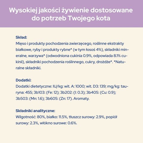 Purina Cat Chow Sensitive z łososiem i cukinią w sosie - mokra karma dla kota - 85 g