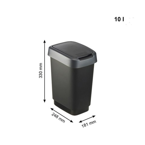 Rotho kosz na śmieci obrotowy TWIST srebrny 10L Rotho kosz na śmieci obrotowy TWIST srebrny 10L