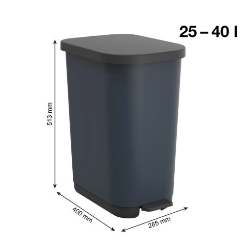 Rotho kosz na śmieci z pedałem RIBO niebieski 35L