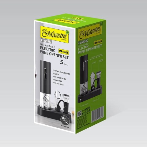 Korkociąg do wina elektryczny USB MAESTRO MR-1623 Korkociąg do wina elektryczny USB MAESTRO MR-1623