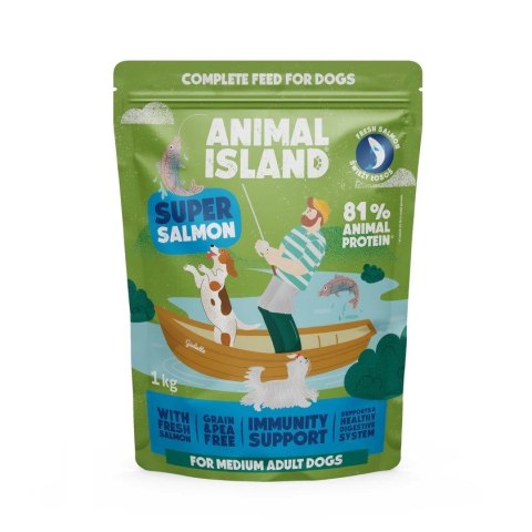 ANIMAL ISLAND łosoś sucha pies 1 kg ANIMAL ISLAND łosoś sucha pies 1 kg