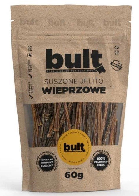 BULT Eko przysmak suszone jelito wieprzowe 60g BULT Eko przysmak suszone jelito wieprzowe 60g