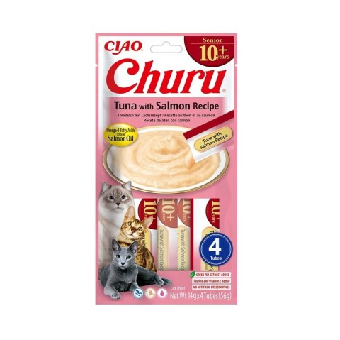 INABA CAT CHURU SENIOR TUNA WITH SALMON przysmak dla kota 4x14g (56g) INABA CAT CHURU SENIOR TUNA WITH SALMON przysmak dla kota 4x14g (56g)