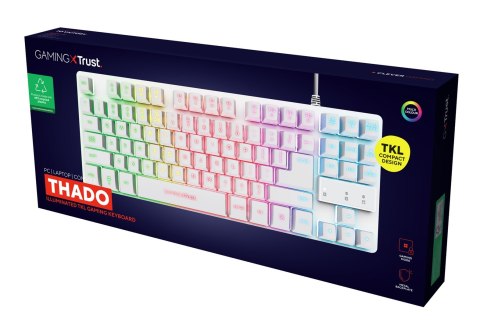 Klawiatura gamingowa TRUST GXT833W THADO TKL US White