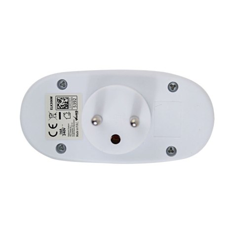 ESPERANZA ROZGAŁĘŹNIK ELEKTRYCZNY 2 GNIAZDA Z WYŁĄCZNIKIEM BIAŁY ELK306W