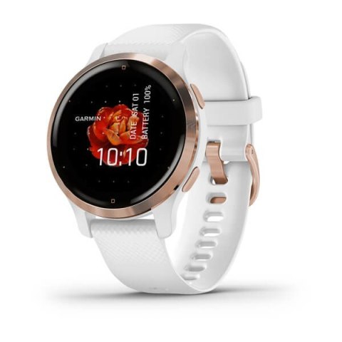 Zegarek Garmin Venu 2S (40 mm) Rose Gold Stainless Steel Bezel / White Case / Silicone Band