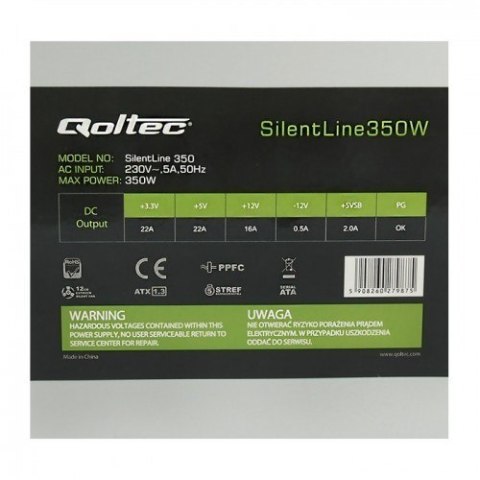 Zasilacz Qoltec ATX 350W BULK (350 W; Pasywne; 120 mm) Zasilacz Qoltec ATX 350W BULK (350 W; Pasywne; 120 mm)