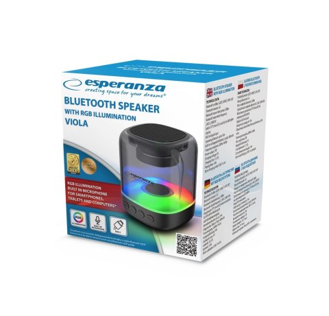 ESPERANZA GŁOŚNIK BLUETOOTH RGB VIOLA EP154 ESPERANZA GŁOŚNIK BLUETOOTH RGB VIOLA EP154