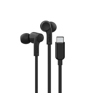 BELKIN SŁUCHAWKI PRZEWODOWE DOUSZNE USB-C, CZARNE