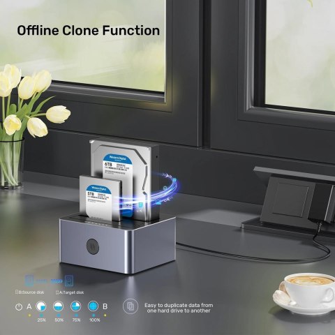 UNITEK STACJA KLONUJĄCA DYSKI 2X SATA 2,5"/3,5" USB 5GBPS UNITEK STACJA KLONUJĄCA DYSKI 2X SATA 2,5"/3,5" USB 5GBPS