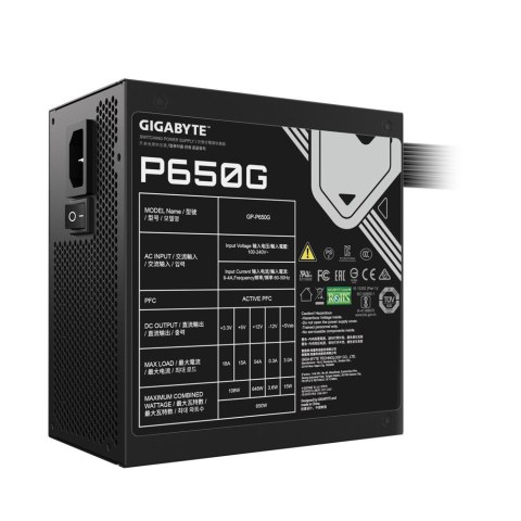 Zasilacz Gigabyte P650G 650W 120mm 80+Gold Zasilacz Gigabyte P650G 650W 120mm 80+Gold