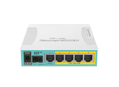 Router Mikrotik hEX PoE (RB960PGS) Total Ethernet Ports:6; Architecture:MIPSBE; CPU core:1 Router Mikrotik hEX PoE (RB960PGS) Total Ethernet Ports:6; Architecture:MIPSBE; CPU core:1