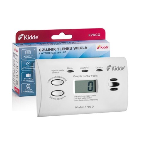 Czujnik tlenku węgla z wyświetl. LCD K7DCO Kidde Czujnik tlenku węgla z wyświetl. LCD K7DCO Kidde