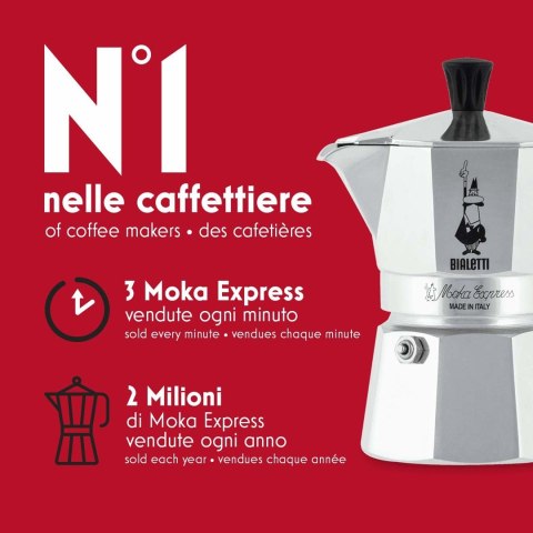 Zaparzacz BIALETTI Moka Express (kolor srebrny) (WYPRZEDAŻ)