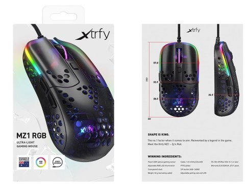Mysz dla graczy Cherry Xtrfy MZ1 Zy's Rail (WYPRZEDAŻ)