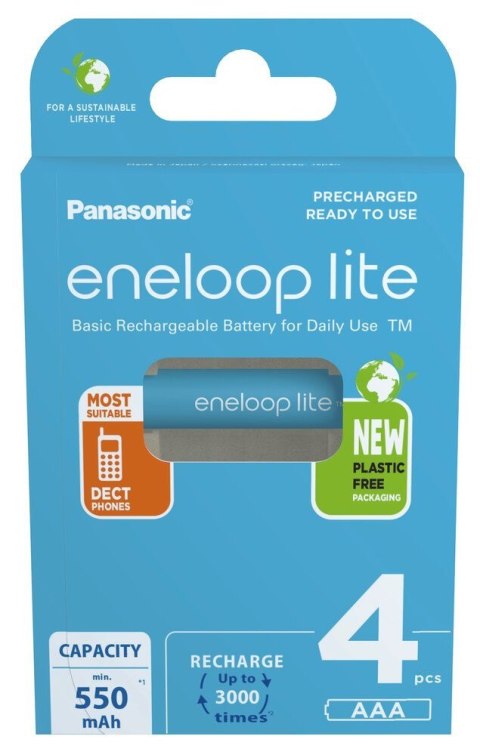 PANASONIC ENELOOP LITE AAA 550mAh 4 szt PANASONIC ENELOOP LITE AAA 550mAh 4 szt