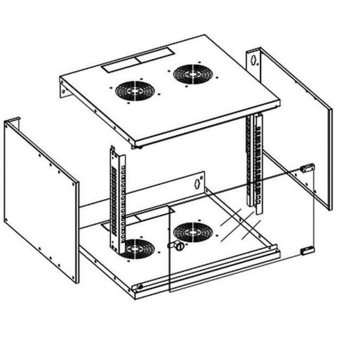 TECHLY SZAFKA WISZĄCA ECO 19 6U/450MM ZMONTOWANA C TECHLY SZAFKA WISZĄCA ECO 19 6U/450MM ZMONTOWANA C