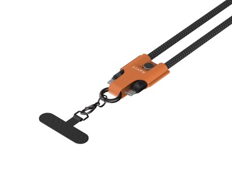 Kabel do ładowania Havit USB-C+USB-C CB6344 1.2M (czarno/szaro/brązowy) Kabel do ładowania Havit USB-C+USB-C CB6344 1.2M (czarno/szaro/brązowy)