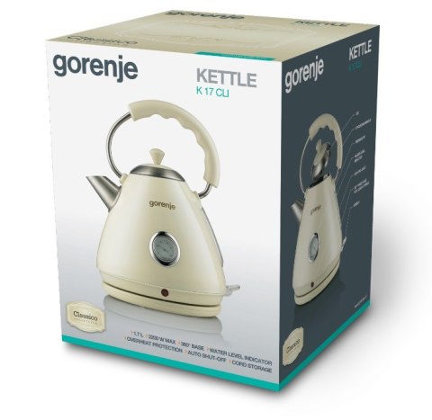 Czajnik elektryczny Gorenje K17CLI 1,7L 2200W Beżowy