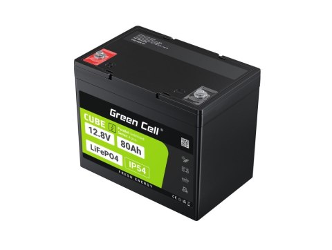 GREEN CELL AKUMULATOR LIFEPO4 CUBE 80AH 12V/12.8V 1024WH LFPGC12V80AH