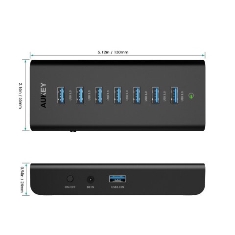 AUKEY CB-H3 HUB USB 7W1 AKTYWNY 7XUSB 3.0 5GBPS AUKEY CB-H3 HUB USB 7W1 AKTYWNY 7XUSB 3.0 5GBPS
