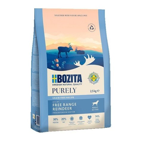 BOZITA Purely renifer karma bezzbożowa dla dorosłych aktywnych psów 2,5 kg BOZITA Purely renifer karma bezzbożowa dla dorosłych aktywnych psów 2,5 kg