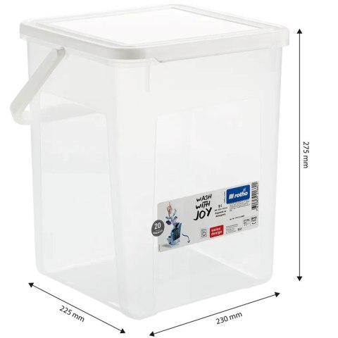 ROTHO Pojemnik na detergenty 5kg 9L transparentny/biały ROTHO Pojemnik na detergenty 5kg 9L transparentny/biały