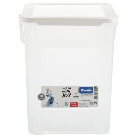 ROTHO Pojemnik na detergenty 5kg 9L transparentny/biały ROTHO Pojemnik na detergenty 5kg 9L transparentny/biały