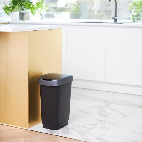 Rotho kosz na śmieci obrotowy TWIST srebrny 25L Rotho kosz na śmieci obrotowy TWIST srebrny 25L