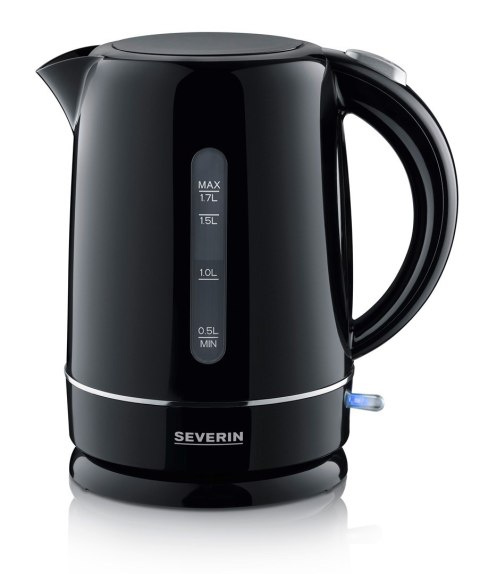 SEVERIN CZAJNIK ELEKTR. CZARNY, PLASTIK, POJ. 17 L, LAMPKA KONTR., SZEROKI OTWÓR, DŁ. PRZEWODU 70 CM, MOC 2200W WK4322