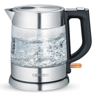 SEVERIN CZAJNIK ELEKTR. SZKŁO-STAL, POJ. 1 L, ZAKRYTA GRZAŁKA, FILTR ANTYWAPNIOWY, LAMPKA KONTROLNA, MOC 2200W WK3468