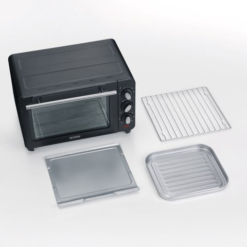 SEVERIN MINI PIEKARNIK PÓJ. 14 L, TEMP. 230°C, W ZESTAWIE RUSZT DO GRILLOWANIA, BLACHA I TACKA NA OKRUCHY, MOC 1200W TO2042