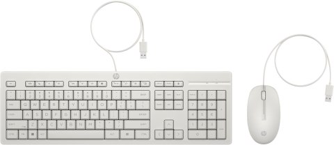 Klawiatura + mysz HP 225 Wired Mouse and Keyboard Combo White 86J24AA Klawiatura + mysz HP 225 Wired Mouse and Keyboard Combo White 86J24AA
