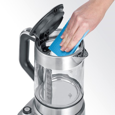 SEVERIN CZAJNIK ELEKTRYCZNY SZKŁO-STAL, REG. TEMPERATURY, SITKO DO HERBATY, AUT. PROGRAM, KONTROLER STRIX, 1,7L 3000W WK3422