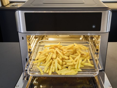 SEVERIN MINI PIEKARNIK Z FUNKCJĄ AIR FRYER, 12 AUTO. PROGRAMÓW, WYŚWIELACZ DOTYKOWY LED, TEMP. 40°C-220°C, 25 L ,2200W TO2077