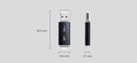 Pendrive Silicon Power Blaze B02 256GB USB 3.1 kolor czarny Pendrive Silicon Power Blaze B02 256GB USB 3.1 kolor czarny