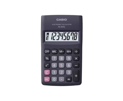 CASIO Kalkulator kieszonkowy HL-815L-BK BOX, 8-cyfrowy, 69,5x118mm, czarny CASIO Kalkulator kieszonkowy HL-815L-BK BOX, 8-cyfrowy, 69,5x118mm, czarny