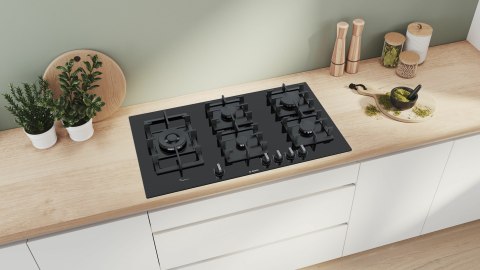 Płyta gazowa BOSCH PPS9A6B90 (5 pól grzejnych; kolor czarny) Płyta gazowa BOSCH PPS9A6B90 (5 pól grzejnych; kolor czarny)