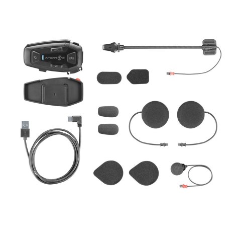 Intercom motocyklowy INTERPHONE U-COM 8R, komplet na 1 kask
