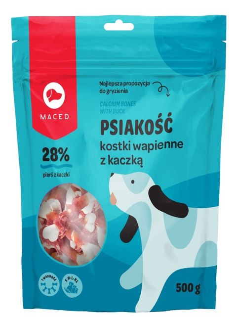 MACED Psiakość Kostki wapienne z kaczką - gryzak dla psa - 500g MACED Psiakość Kostki wapienne z kaczką - gryzak dla psa - 500g