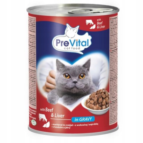 PREVITAL wołowina-wątróbka kawałki w sosie dla kota 415g x 2szt PREVITAL wołowina-wątróbka kawałki w sosie dla kota 415g x 2szt