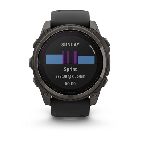 Zegarek Garmin Fenix 8 Solar Sapphire Titanium Carbon Grey DLC Black