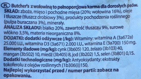 BUTCHER'S z wołowiną 10kg - sucha karma dla psa (WYPRZEDAŻ) BUTCHER'S z wołowiną 10kg - sucha karma dla psa (WYPRZEDAŻ)