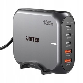 UNITEK ŁADOWARKA SIECIOWA 2X USB-A 3X USB-C GAN PD 3.1 188W