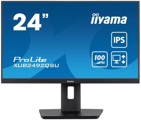 Iiyama ProLite XUB2492QSU-B1 monitor komputerowy 60,5 cm (23.8") 2560 x 1440 px Wide Quad HD LED Czarny Iiyama ProLite XUB2492QSU-B1 monitor komputerowy 60,5 cm (23.8") 2560 x 1440 px Wide Quad HD LED Czarny