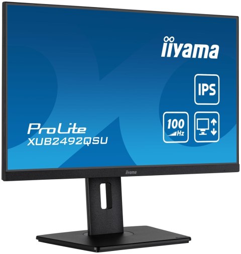 Iiyama ProLite XUB2492QSU-B1 monitor komputerowy 60,5 cm (23.8") 2560 x 1440 px Wide Quad HD LED Czarny Iiyama ProLite XUB2492QSU-B1 monitor komputerowy 60,5 cm (23.8") 2560 x 1440 px Wide Quad HD LED Czarny